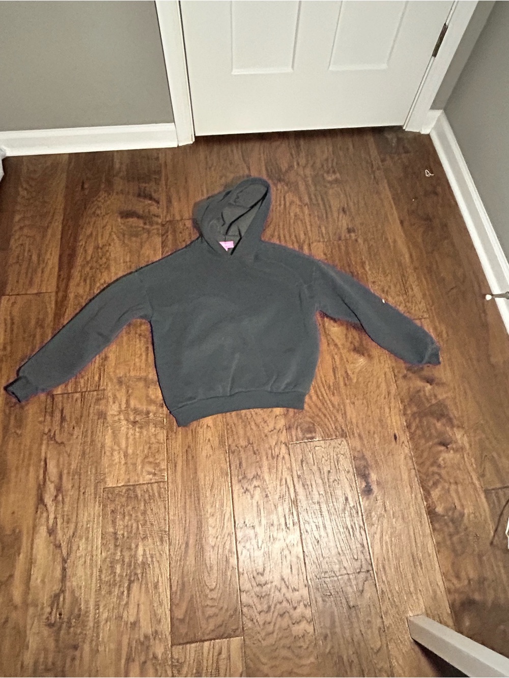 Edikted Bow Detail Hoodie Charcoal Gray Size